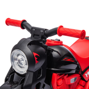 Moto Eléctrica para Niños de +2 Años Moto de Batería para Niños 6V con Función de Soplar Burbujas Faros Música Moto para Niños con Velocidad 3 km/h Carga 30 kg Rojo