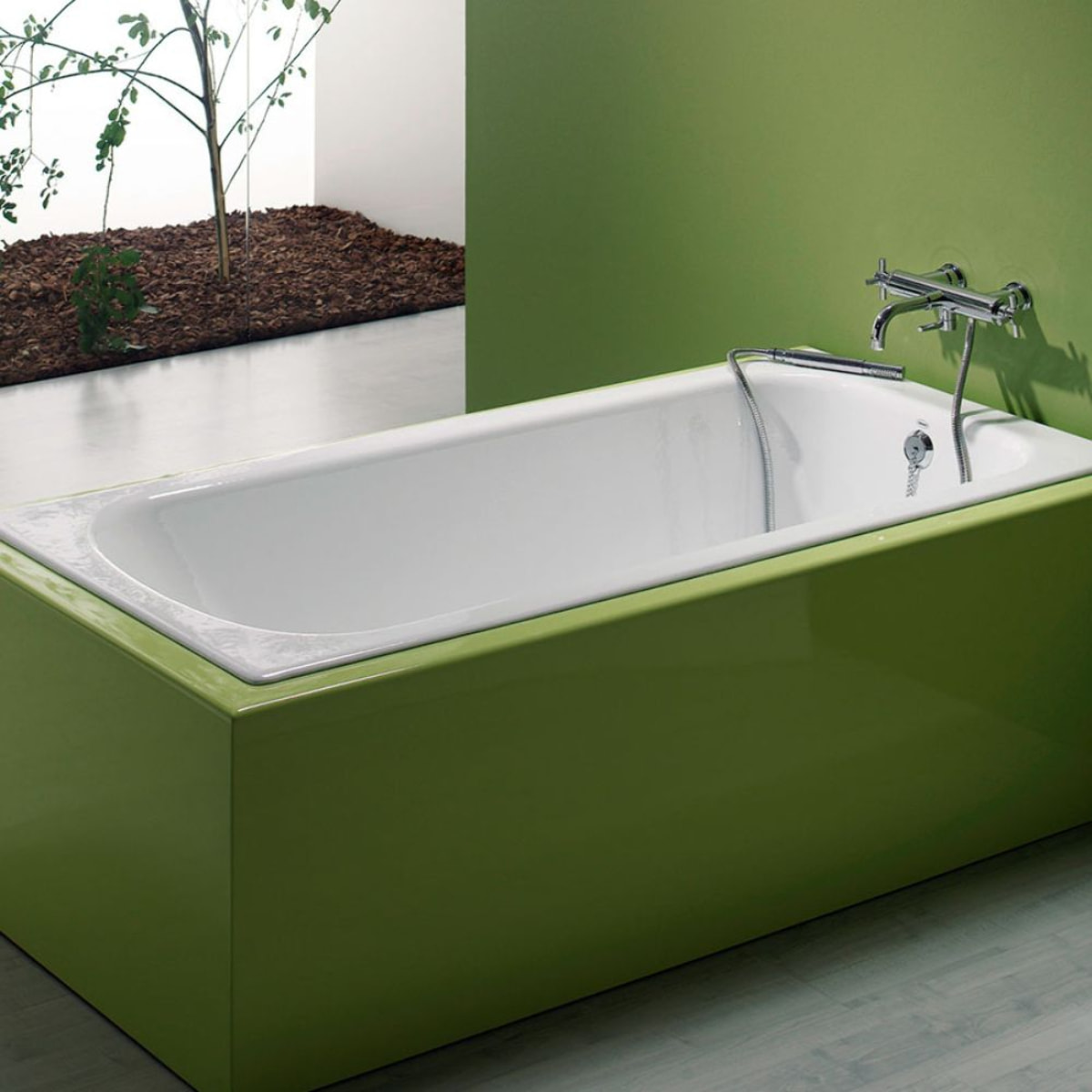 Baignoire droite Diapason fonte + pare bain 170 X 75