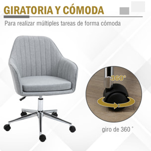 Silla de Oficina Ergonómica Ajustable Giratoria Despacho Ordenador 120kg Gris