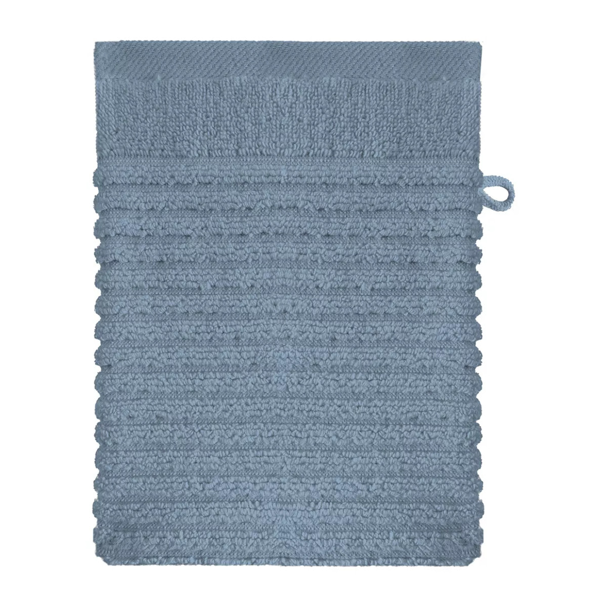 Gant de toilette pur coton 575 g/m² uni bleu Vitae givre