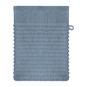 Gant de toilette pur coton 575 g/m² uni bleu Vitae givre