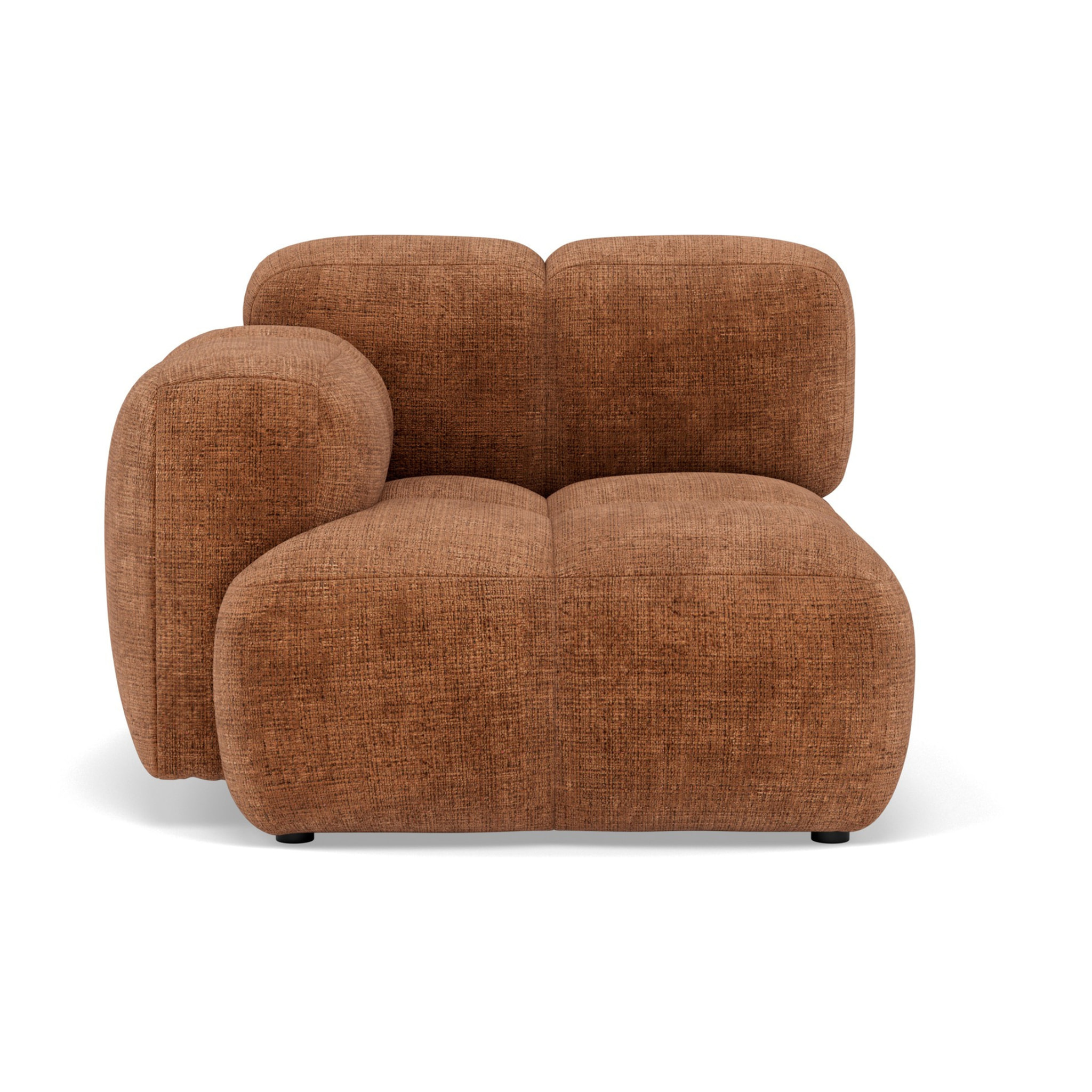 Grace - module d'assise gauche en velours texturé - Rouille