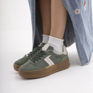SNEAKERS PLATFORM CHOCOLA' VERDE