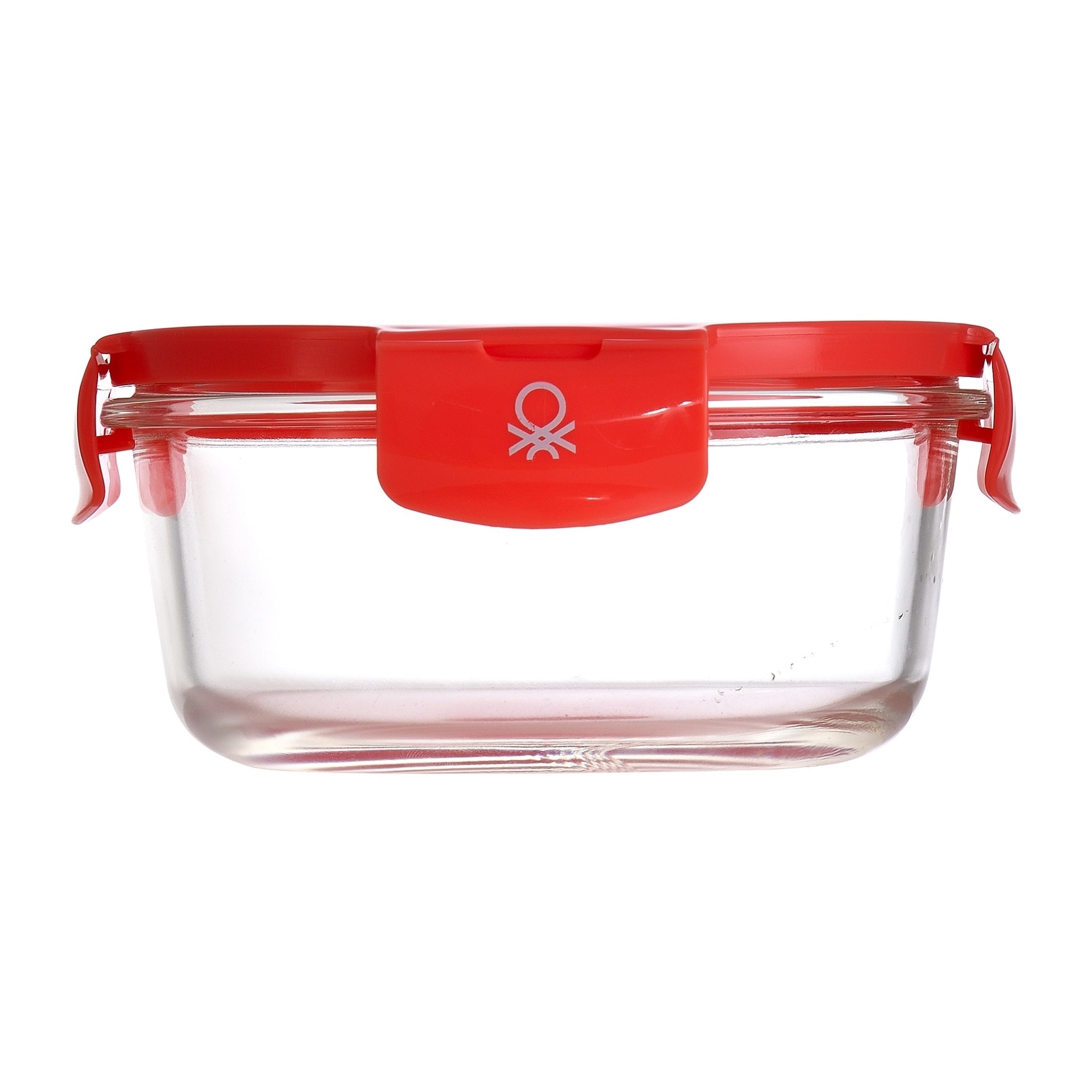 Hermético redondo 410ml borosilicato tapa rojo rainbow benetton