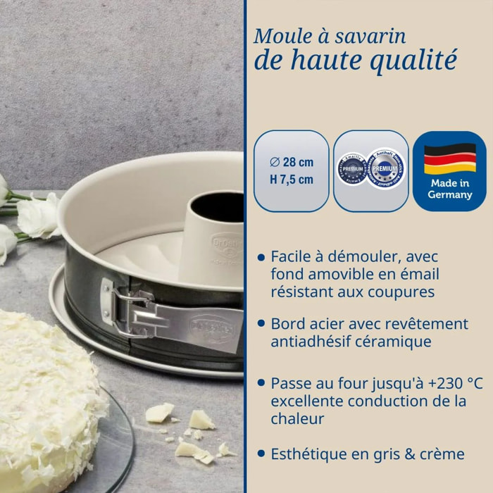 Ensemble de 2 Moules à manqué et à savarin double fond 28 cm Dr.Oetker Back Trend