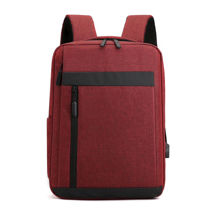 DAM Mochila para Laptop con interfaz de carga USB. 28x11x40 Cm. Color: Rojo