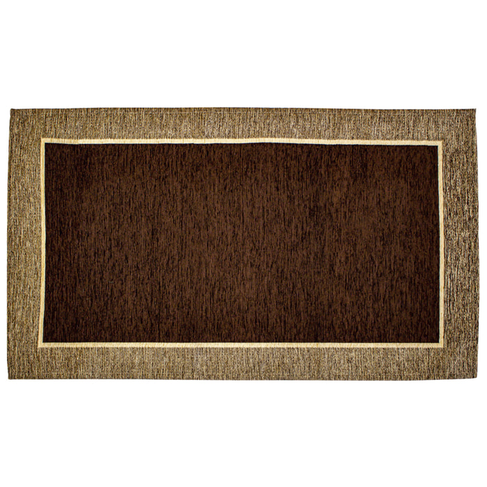 TAPPETO ARREDO DIS.ROMA MARRONE FONDENTE 65X300 CM CON ANTISCIVOLO