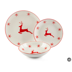 Service de Table 18 pièces Excelsa - Nordic Christmas, Porcelaine Blanche