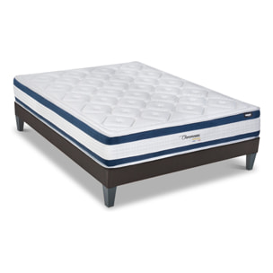 Ensemble Matelas Chenonceau & Sommier KIT15, 26 cm, Mémoire de Forme Haute Densité, Technologie Tri-Lattes, Soutien Ferme