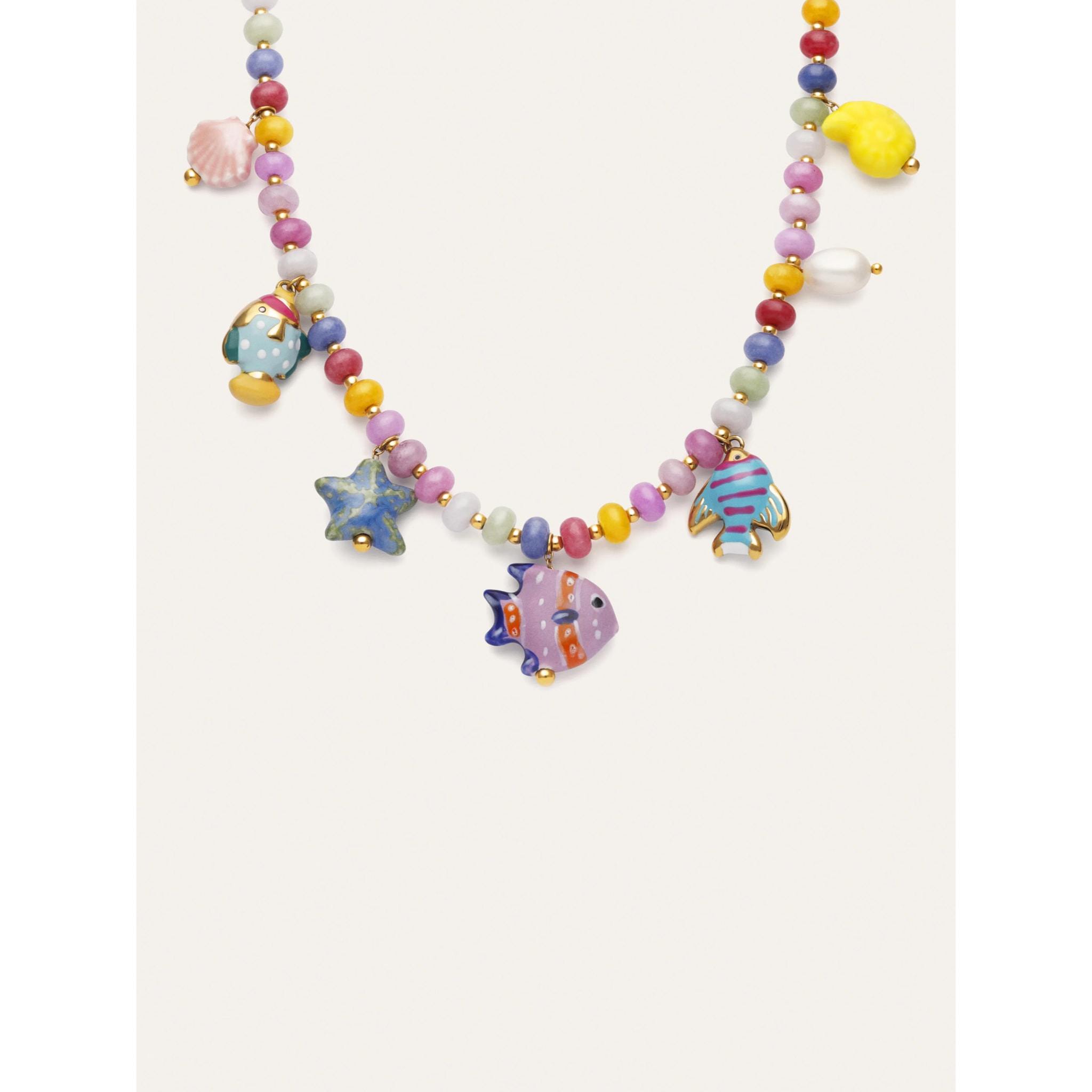 Collana Oceanico Colors Acciao Placcato Oro
