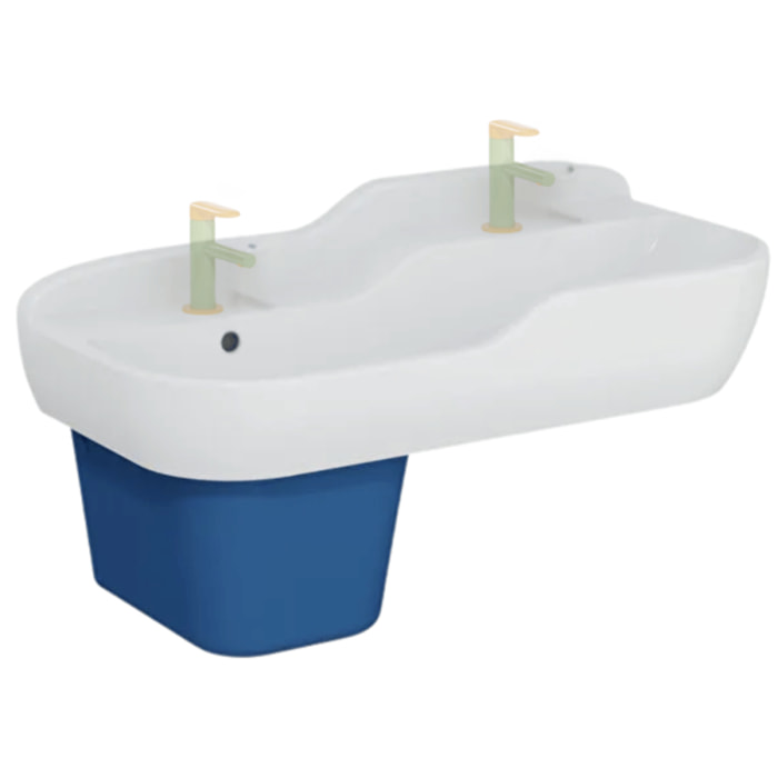 Lavabo pour enfant Sento Kids 85 cm 2 hauteurs avec trop-plein + cache-siphon Sento kids