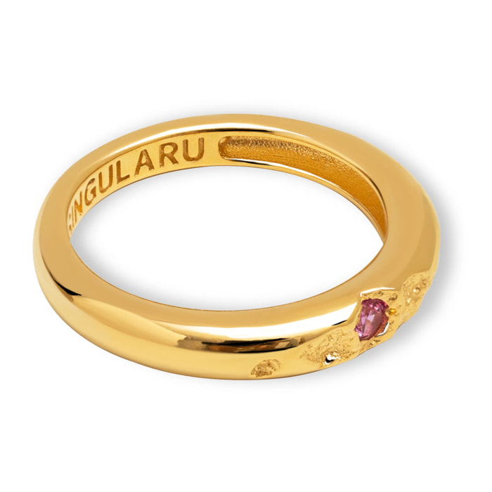 Anillo Karma Rosa Baño Oro