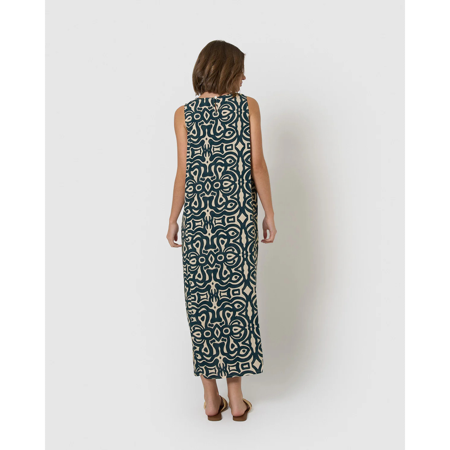 Vestido largo viscosa taissa azul