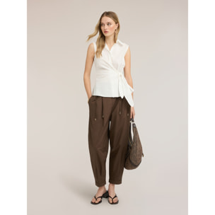 Motivi - Camicia senza maniche con nodo - Bianco