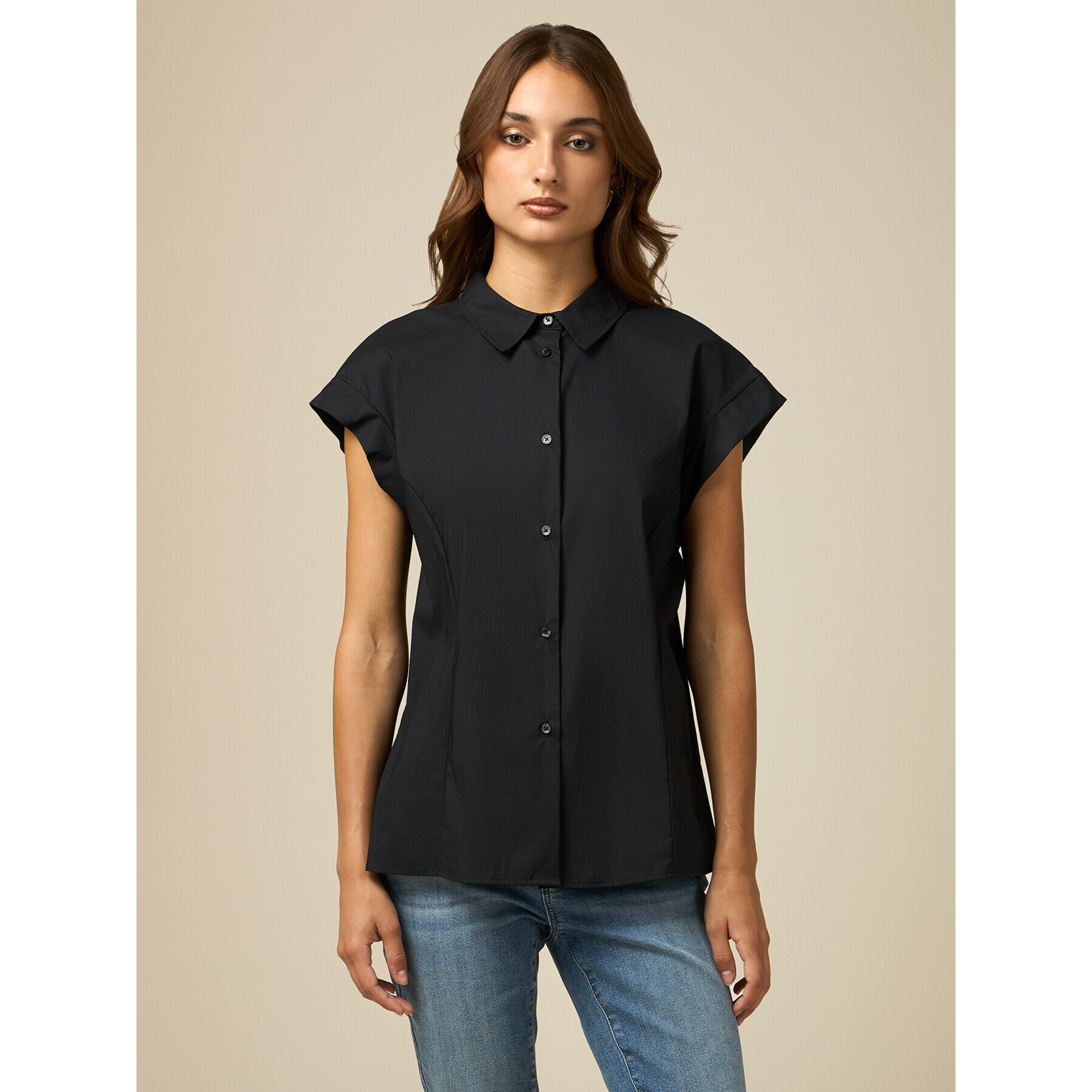 Oltre - Camisa con mangas de quimono - Negro