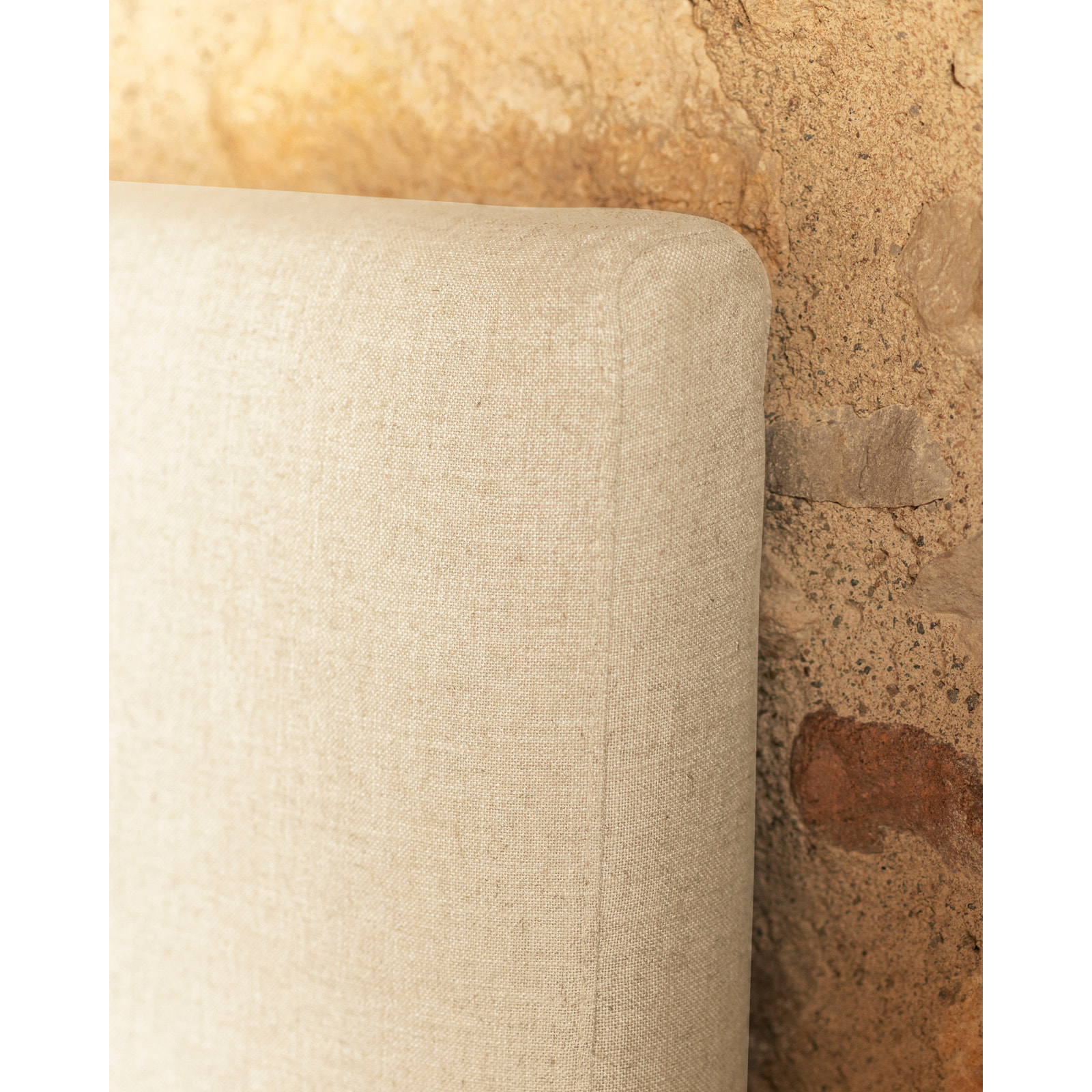 Cabecero tapizado desenfundable de lino blanco de varias medidas