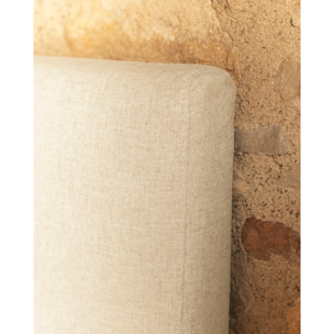Cabecero tapizado desenfundable de lino blanco de varias medidas