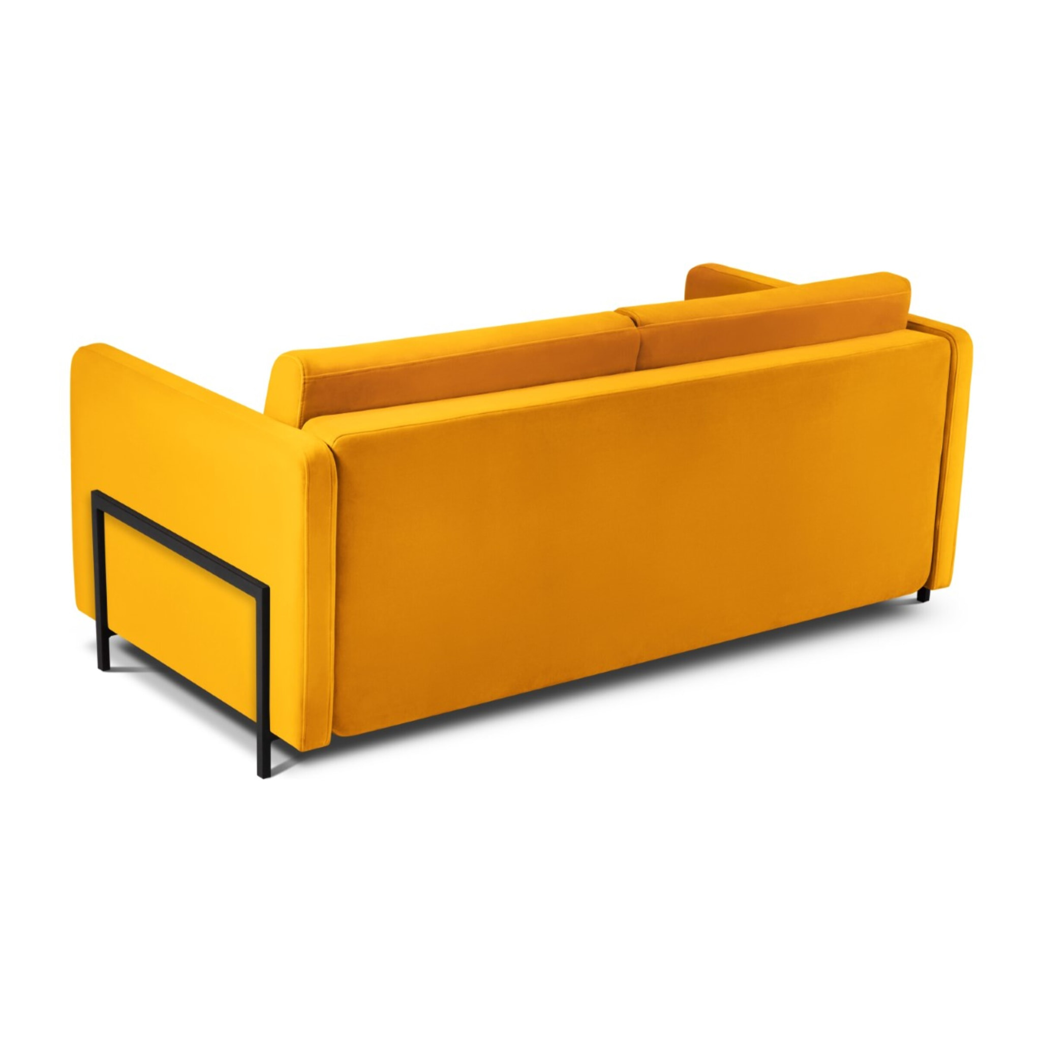 Canapé convertible "Yanis" 2 places en velours jaune