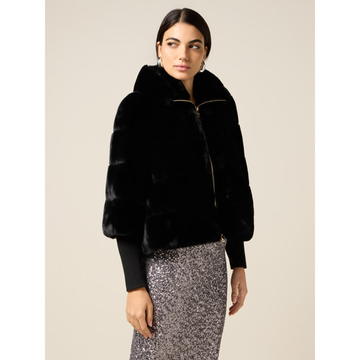 Oltre - Chaqueta en tejido peludo - Negro