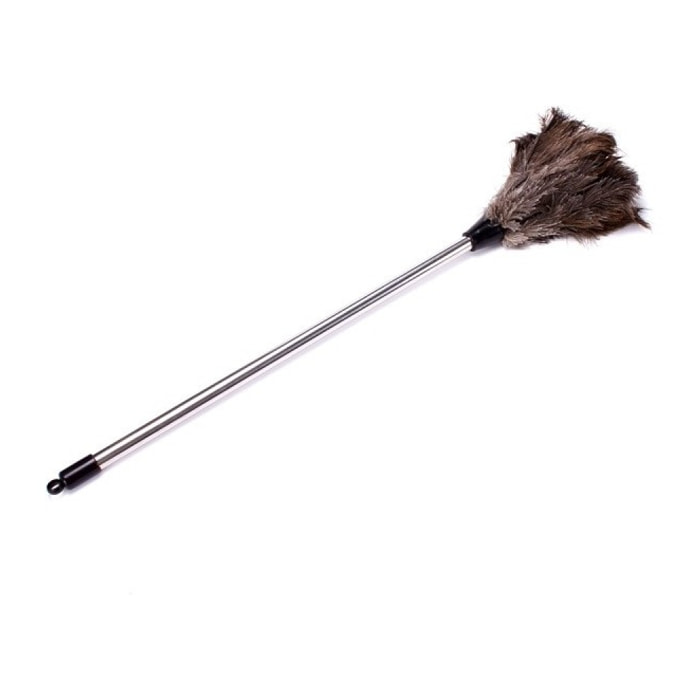 Plumeau en plumes d'autruche Manche Inox - Grand MSV