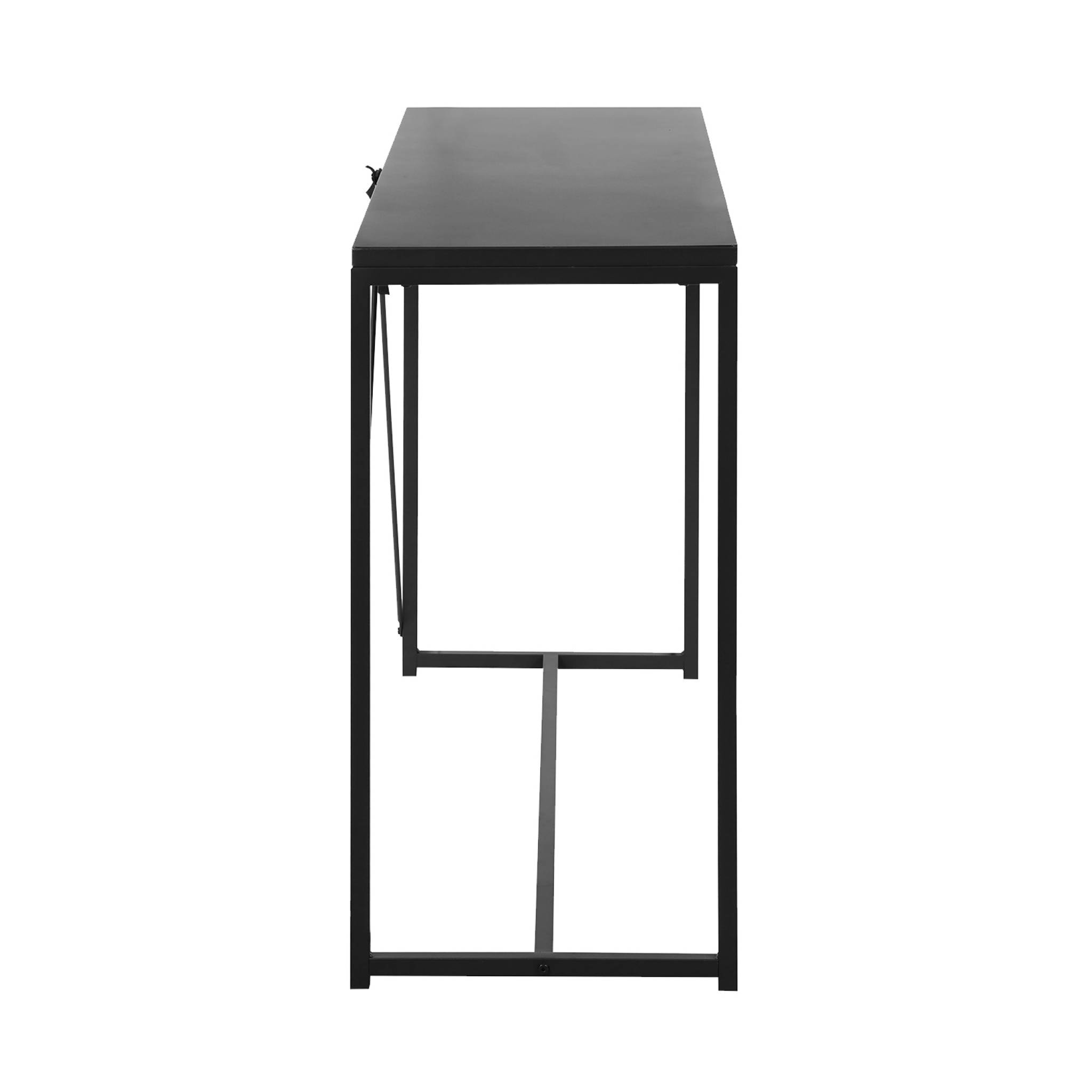 Console en métal noir 120 x 39 x 79cm - Industrielle - 1 barre de renfort