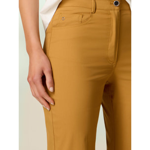 Oltre - Pantalones cropped con vuelta - Amarillo