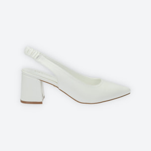 Décolleté sling back Donna Tata Italia Bianco