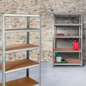 Etagère charge lourde 180cm - Bois aspect vieilli / Noir