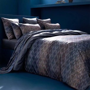 Drap plat satin de coton imprimé orange marine Mist nocturne