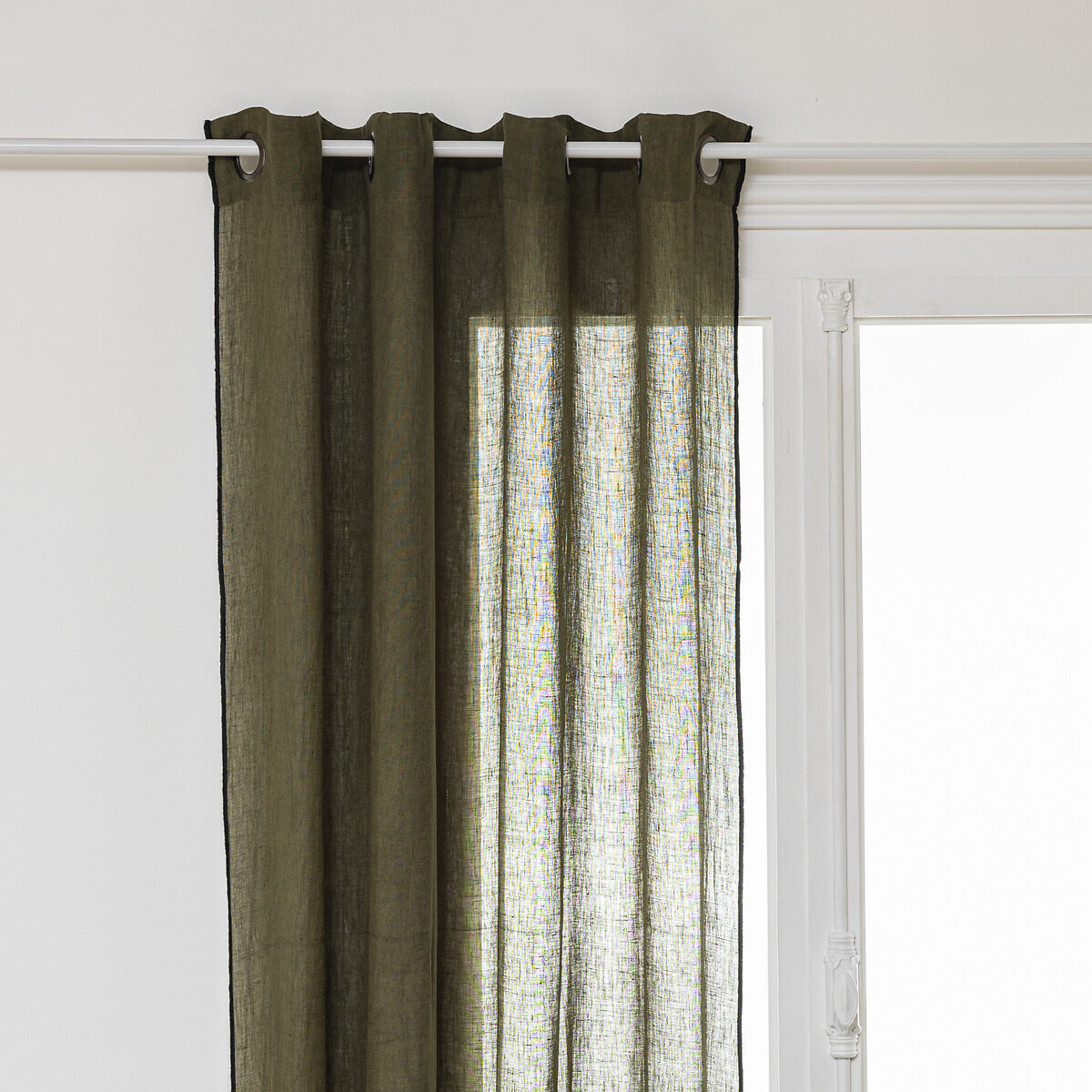 Rideau "Linah" - lin - vert kaki - 130x260 cm