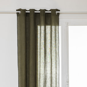 Rideau "Linah" - lin - vert kaki - 130x260 cm