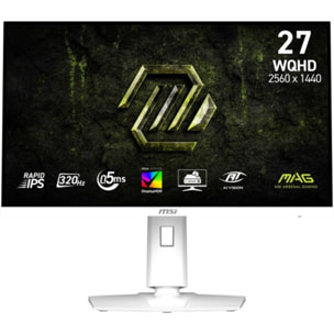 Ecran PC Gamer MSI MAG 274QRFW 27" Fast IPS WQHD 320 Hz HDR 2x HDMI 2.1