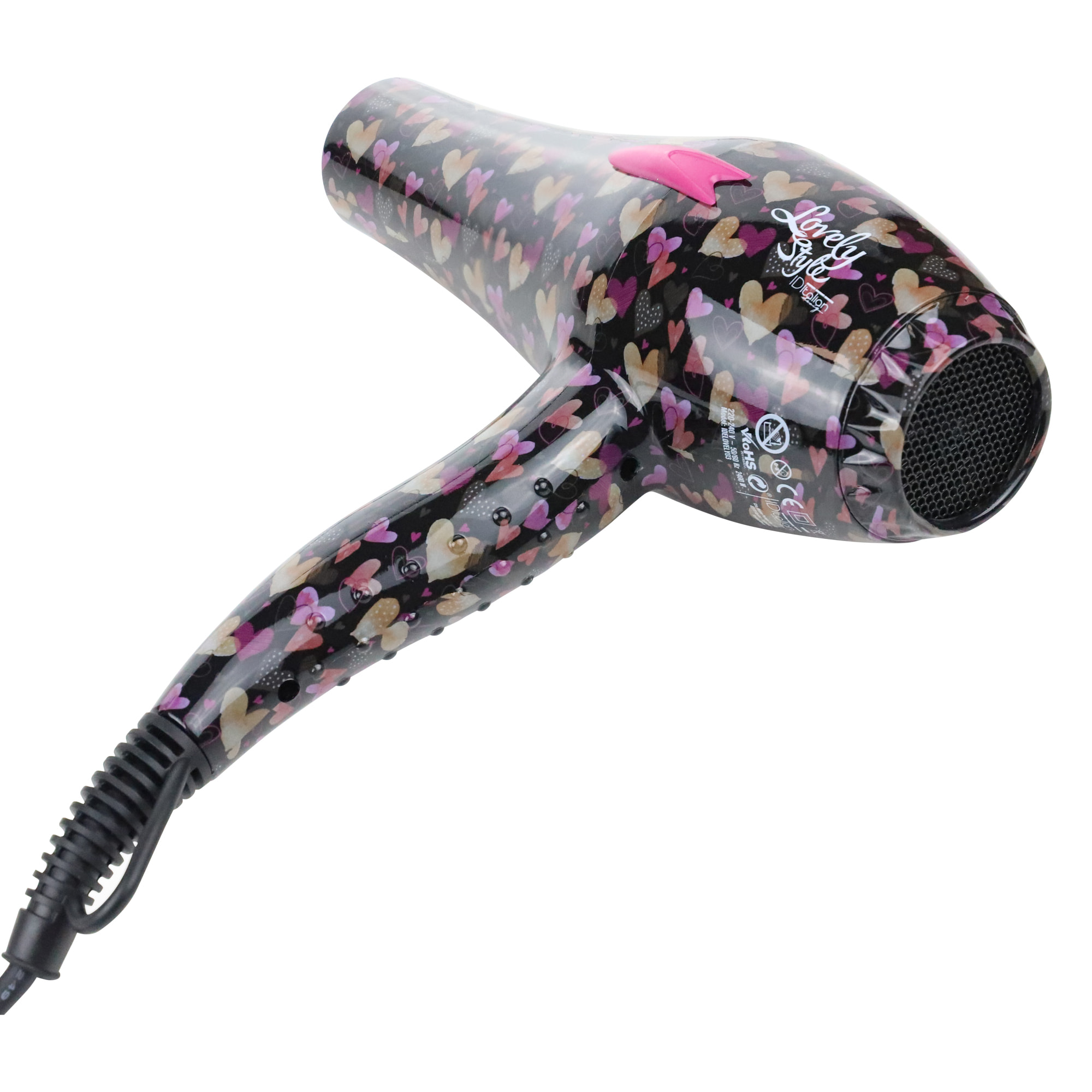 Asciugacapelli 2200W Lovely Style - Nero E Rosa