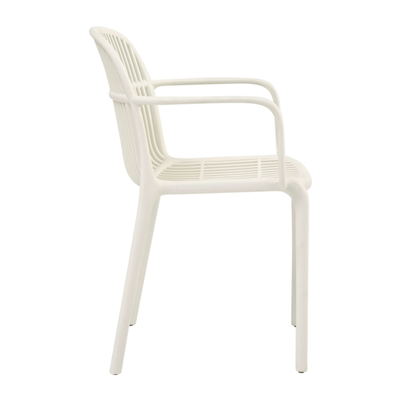Set da 4 sedie da esterno bianca con braccioli in polipropilene – Sintra