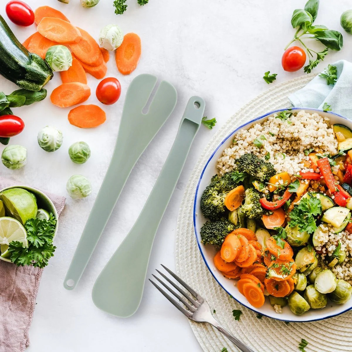 Ensemble de 2 Lots de couverts à salade en plastique Fackelmann