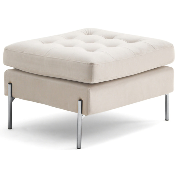 Isaure - pouf en velours - Beige