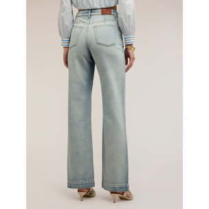 Motivi - Jeans palazzo de pernera ancha con cremalleras laterales - Light - blue