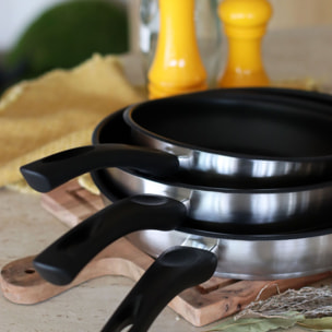 Poêle antiadhésive en acier inoxydable 20cm - tous feux FIRST