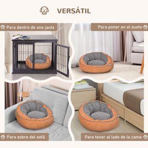 Cama para Perros y Gatos Pequeños Cojín Suave para Mascotas Redondo 59x59x30 cm