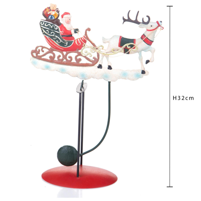 Babbo Natale H.32 Cm Su Slitta con Doni - Pezzi 1 - Colore:Multicolore - Bianchi Dino - -