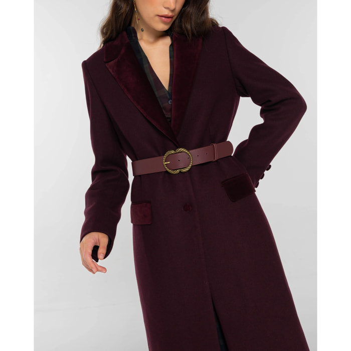 Cinturón con hebilla oro viejo de piel