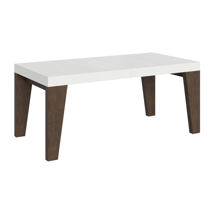 Mesa extensible 90x180/440 cm Naxy Mix tapa Fresno Blanco patas Nogal