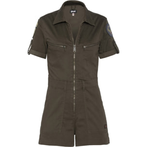 TRSWIFTW SHORT JUMPSUIT WITH MILITARY BADGES IN TENCEL 63% COTTON 18% TENCEL 15% POLYESTER 4% ELASTANE Cachi