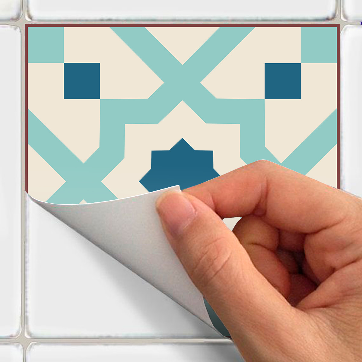 Stickers muraux - Sticker Mural Carrelage adhésif Cuisine Salle de Bain - 30 STICKERS CARREAUX DE CIMENT AZULEJOS FRANZY