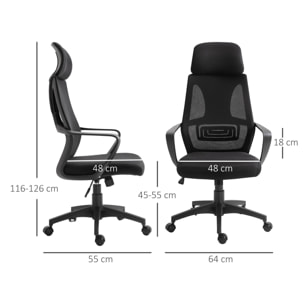 Chaise de bureau ergonomique soutien lombaire tétière réglable