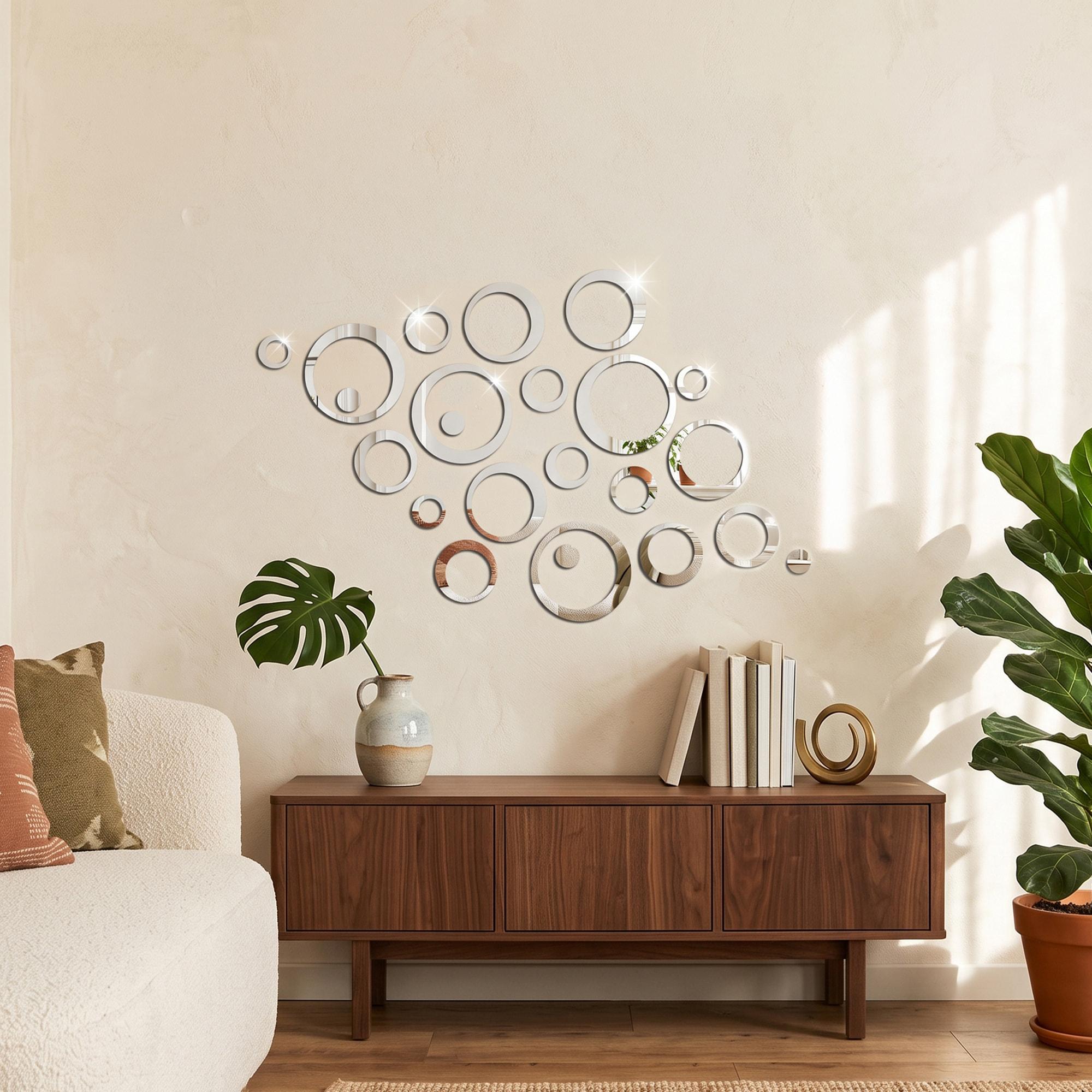 Sticker miroir Anneaux designs
