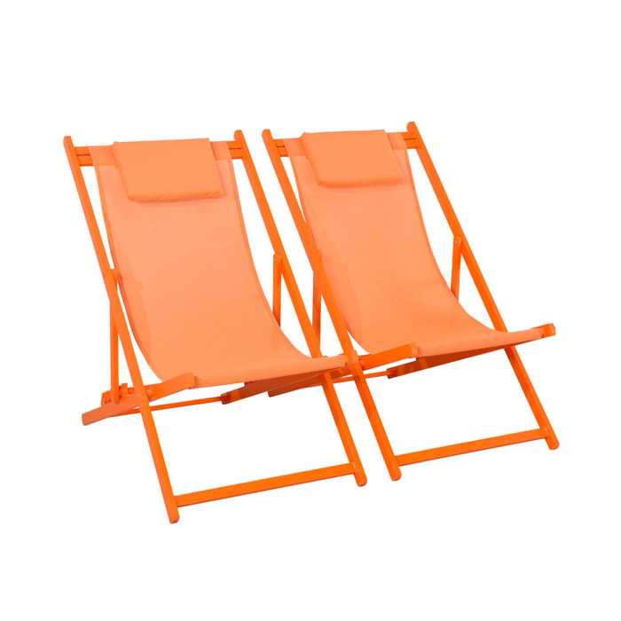 Bain de soleil aluminium multi positions (lot de 2) GAIA