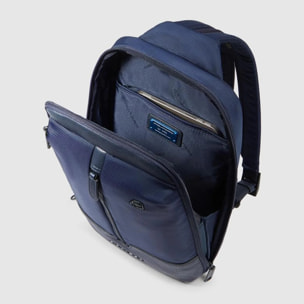 Piquadro Zaino monospalla porta iPad® in tessuto riciclato e pelle con protezione RFID