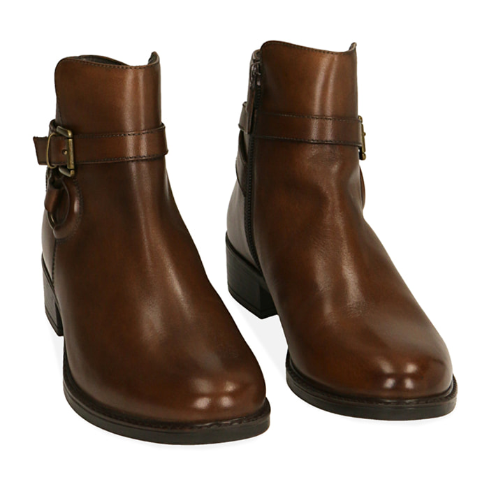 Botines de piel cognac