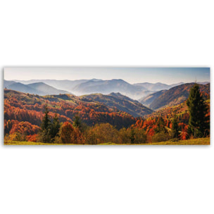 Tableau panoramique vallées d'automne et collines colorées Toile imprimée
